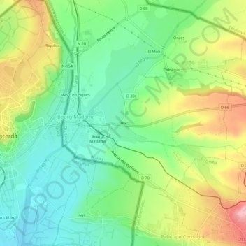 Mapa topográfico Hix, altitude, relevo