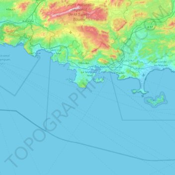 Mapa topográfico Les Deux Frères, altitude, relevo