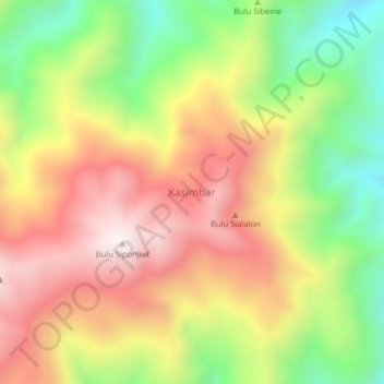 Mapa topográfico Kasimbar, altitude, relevo