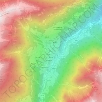 Mapa topográfico Thal, altitude, relevo