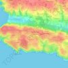 Mapa topográfico Kerguidy Izellañ, altitude, relevo