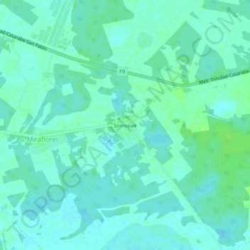 Mapa topográfico Somopae, altitude, relevo