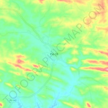 Mapa topográfico Pio IX, altitude, relevo