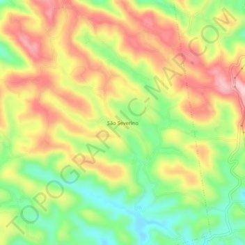 Mapa topográfico São Severino, altitude, relevo