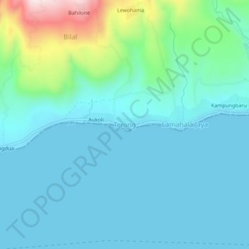 Mapa topográfico Terong, altitude, relevo