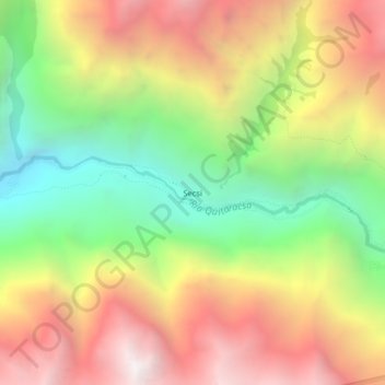 Mapa topográfico Secsi, altitude, relevo