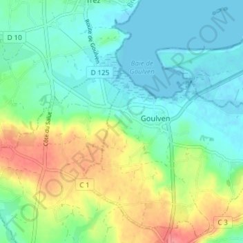Mapa topográfico Le Désert, altitude, relevo