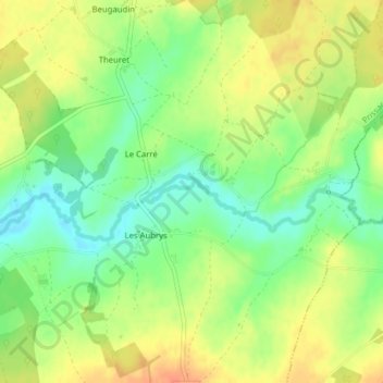Mapa topográfico La Planche, altitude, relevo