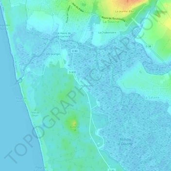 Mapa topográfico Les Clouzis, altitude, relevo