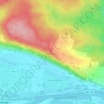 Mapa topográfico Winzerberg, altitude, relevo