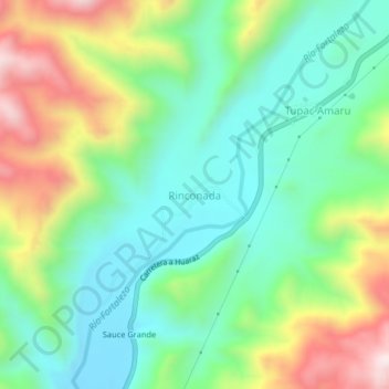 Mapa topográfico Rinconada, altitude, relevo