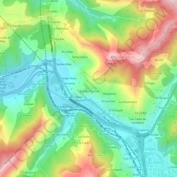 Mapa topográfico Copián, altitude, relevo