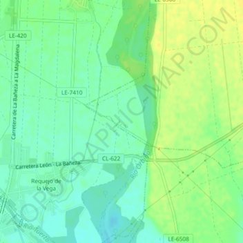 Mapa topográfico Borgada, altitude, relevo