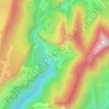 Mapa topográfico Ansage, altitude, relevo