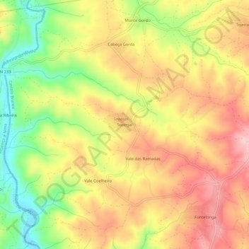 Mapa topográfico Sopegal, altitude, relevo