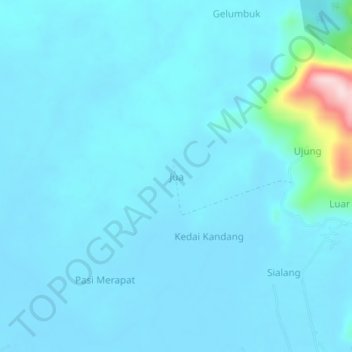 Mapa topográfico Jua, altitude, relevo