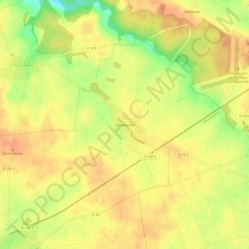 Mapa topográfico Senainville, altitude, relevo