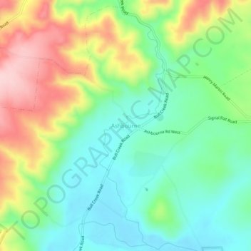 Mapa topográfico Ashbourne, altitude, relevo
