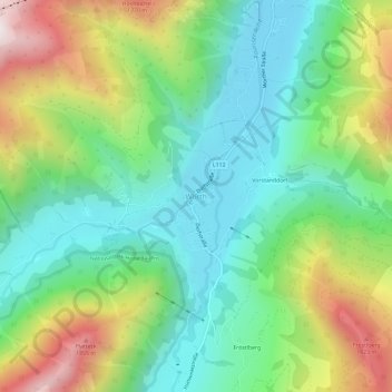 Mapa topográfico Wörth, altitude, relevo