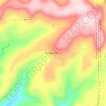 Mapa topográfico Alto Padre Eterno, altitude, relevo