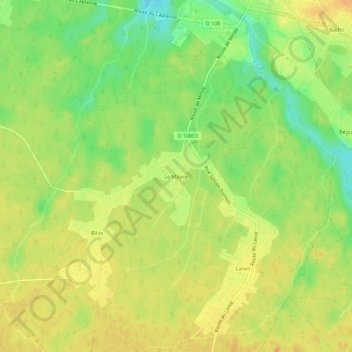 Mapa topográfico Le Mayne, altitude, relevo