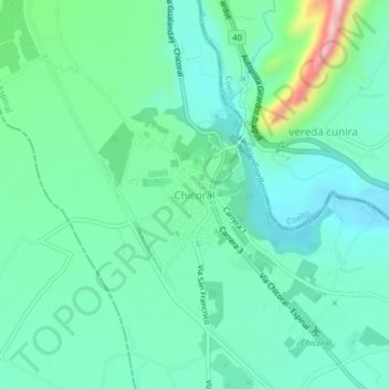 Mapa topográfico Chicoral, altitude, relevo