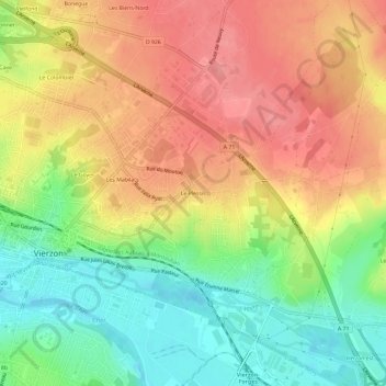 Mapa topográfico Le Plessis, altitude, relevo