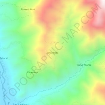 Mapa topográfico Santa Rosa, altitude, relevo