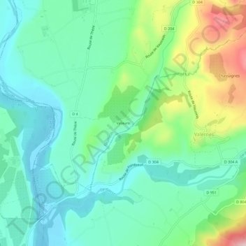 Mapa topográfico Valauris, altitude, relevo
