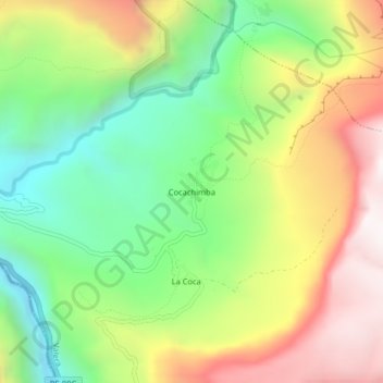 Mapa topográfico Cocachimba, altitude, relevo