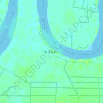 Mapa topográfico Teluk Bayur, altitude, relevo