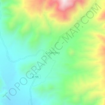 Mapa topográfico Collambay, altitude, relevo