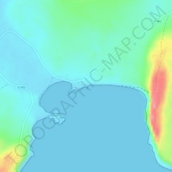 Mapa topográfico Playa Roja, altitude, relevo