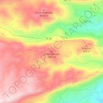 Mapa topográfico La Escaleruela, altitude, relevo