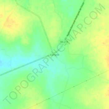 Mapa topográfico Campos, altitude, relevo