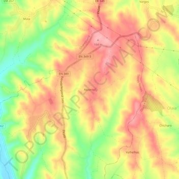 Mapa topográfico Alcorriol, altitude, relevo