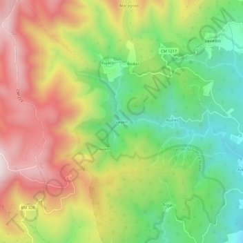 Mapa topográfico Vagem, altitude, relevo