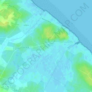 Mapa topográfico By, altitude, relevo