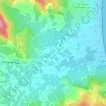 Mapa topográfico La Grangue, altitude, relevo