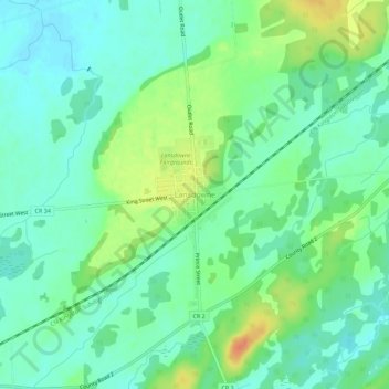 Mapa topográfico Lansdowne, altitude, relevo