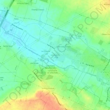 Mapa topográfico Les Arpens, altitude, relevo