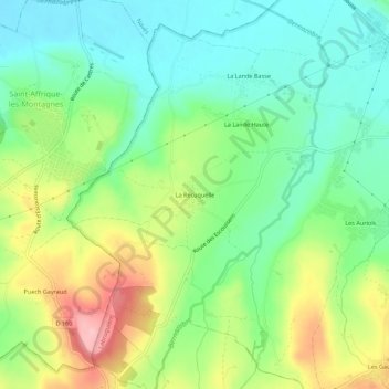 Mapa topográfico La Récuquelle, altitude, relevo