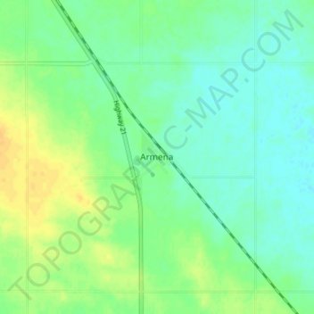 Mapa topográfico Armena, altitude, relevo
