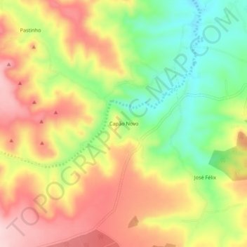 Mapa topográfico Capão Novo, altitude, relevo