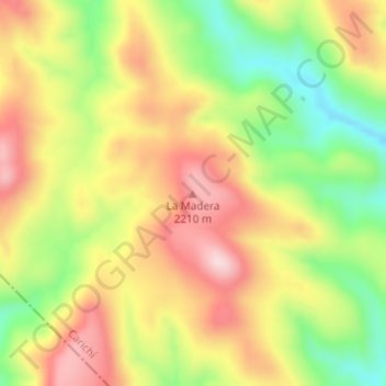 Mapa topográfico La Madera, altitude, relevo