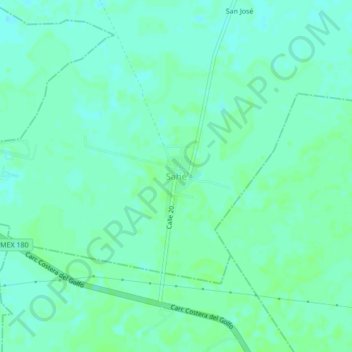 Mapa topográfico Sahé, altitude, relevo