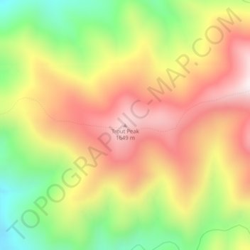 Mapa topográfico Trout Peak, altitude, relevo