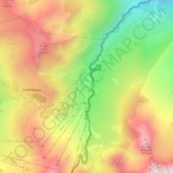 Mapa topográfico Pas de la Casa, altitude, relevo