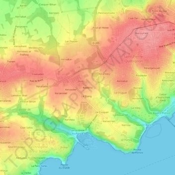 Mapa topográfico Kestéria, altitude, relevo