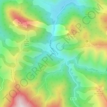 Mapa topográfico Ibarry, altitude, relevo